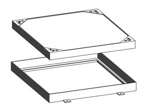 Stahl-Schachtabdeckung, verzinkt, mit Deckelplatte aus Rif